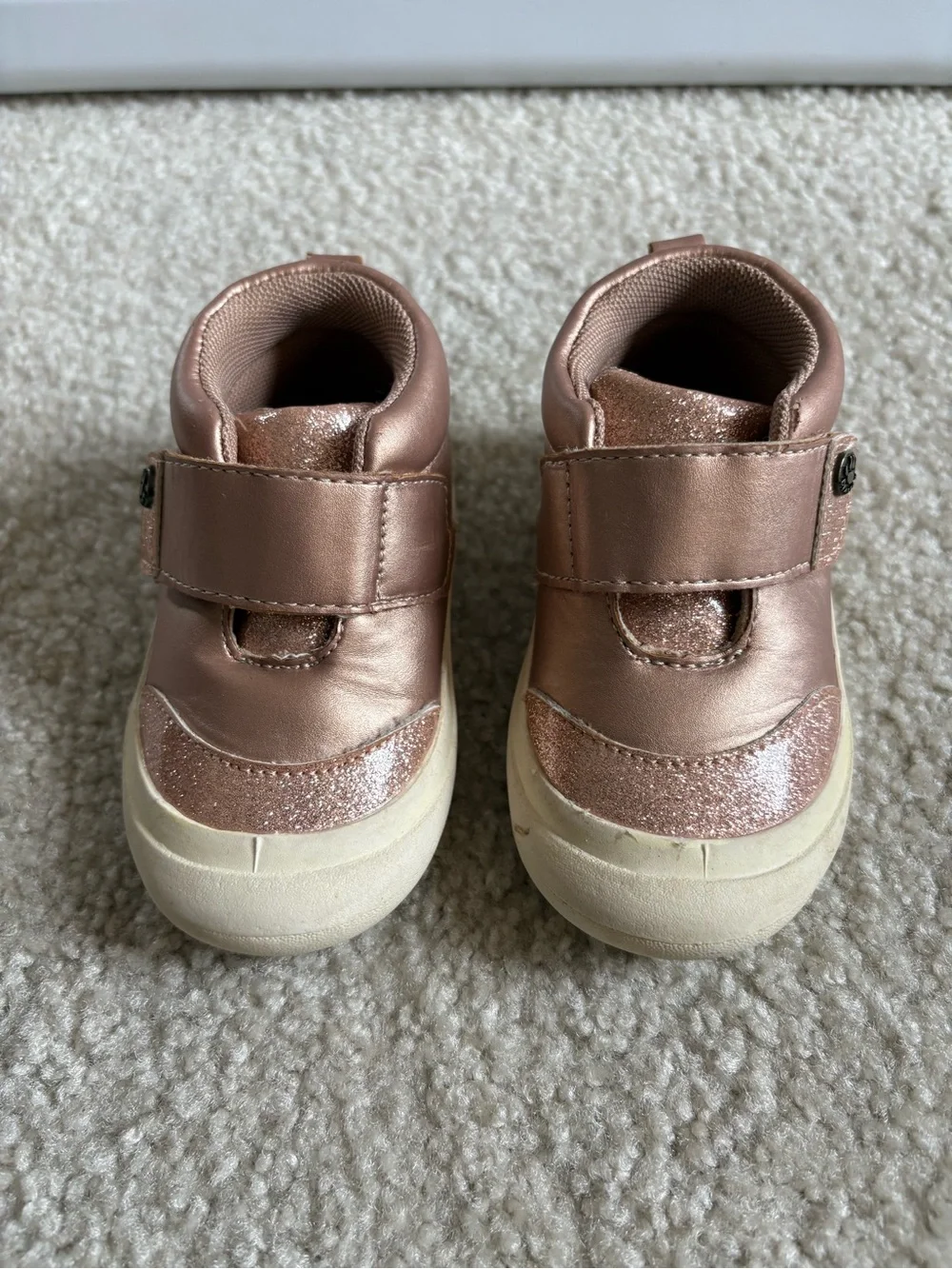 BearPaw Toddler Rose Gold Glitter High-Top Sneakers